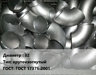 Отвод оцинкованный 32 крутоизогнутый ГОСТ: ГОСТ 17375-2001